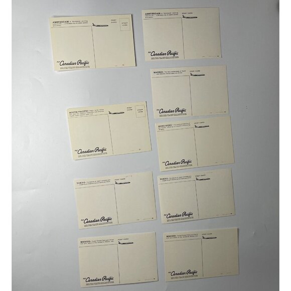 LOT MCM Aviation Postcards Canadian Pacific Airlines Stewardess 6 images/9pcs - Picture 4 of 5
